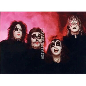 Vtg 1970s Gene Simmons Concert Tour Preforming Kiss Band Music Photo #2995